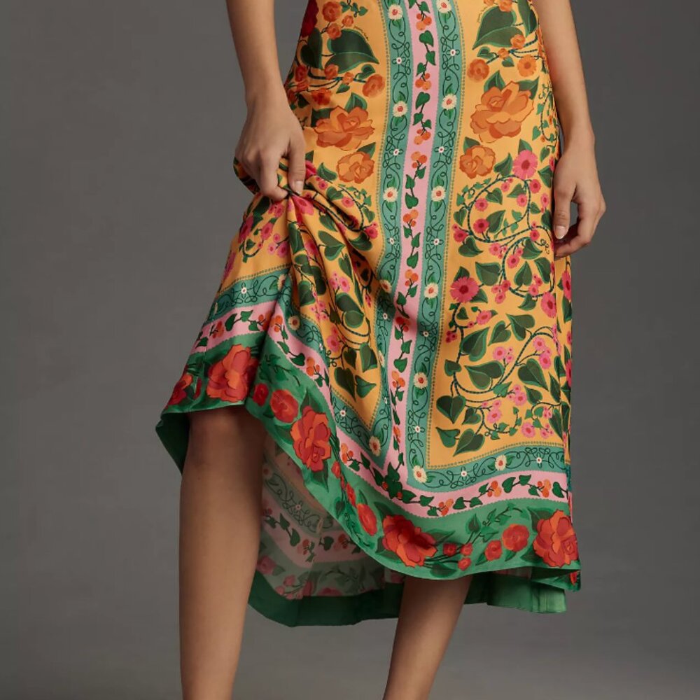 Farm Rio Heart Ivy Scarf Midi Skirt - Picture 2 of 8